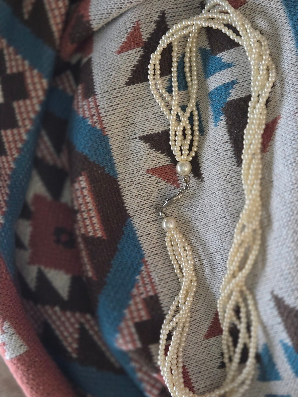 5 Strand Twisted Pearl Necklace